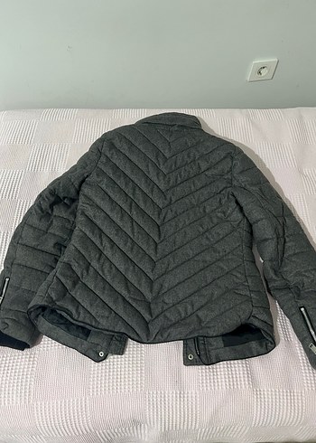 DeFacto Gri Yüksek Yakalı Fermuarlı Kadın Mont - Görsel 3