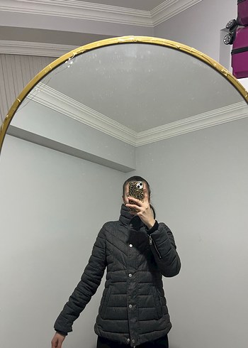 DeFacto Gri Yüksek Yakalı Fermuarlı Kadın Mont - Görsel 4