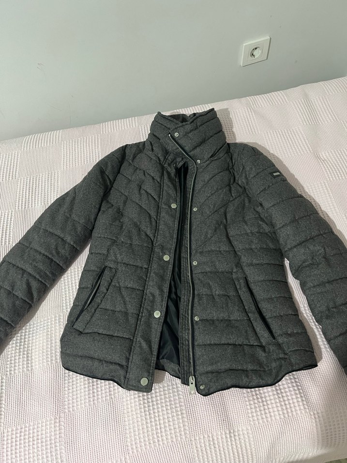 DeFacto Gri Yüksek Yakalı Fermuarlı Kadın Mont - Görsel 2