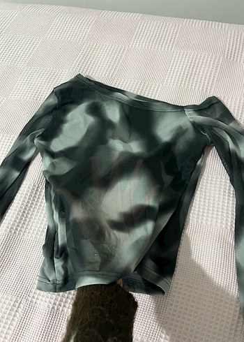 Kadın transparan Batik Desenli Uzun Kollu Bluz - Görsel 2