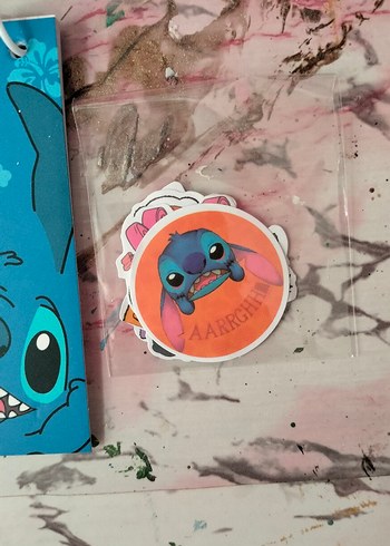  Beden Renk Mavi Stitch Temalı Pastel Defter ve Kalem Seti