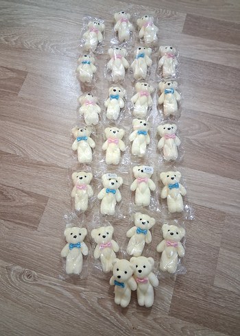 Beyaz Peluş Ayıcıklar Fiyonk Detaylı - Görsel 3