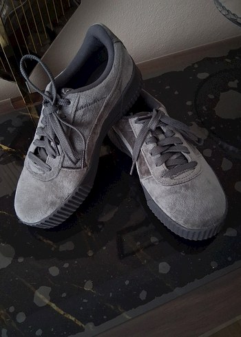 Gri Süet Kadın Orjinal Puma Ayakkabısı - Görsel 2