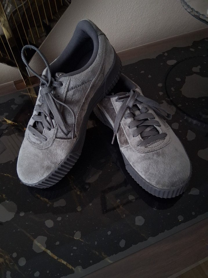 Gri Süet Kadın Orjinal Puma Ayakkabısı - Görsel 2