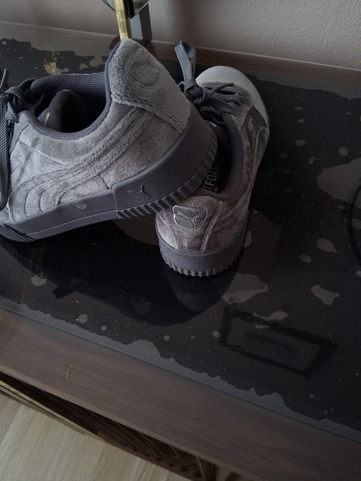 Gri Süet Kadın Orjinal Puma Ayakkabısı - Görsel 3