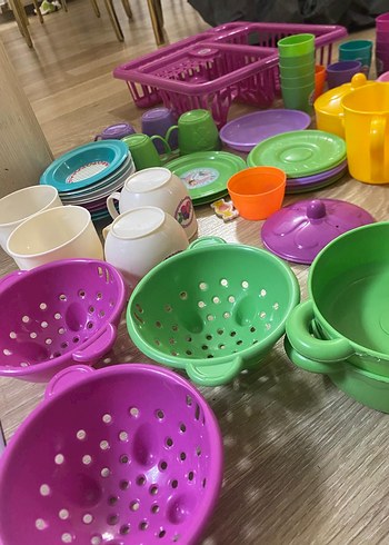 Renkli Plastik Oyuncak Mutfak Gereçleri Seti - Görsel 3