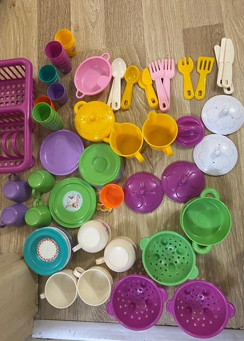 Renkli Plastik Oyuncak Mutfak Gereçleri Seti - Görsel 4