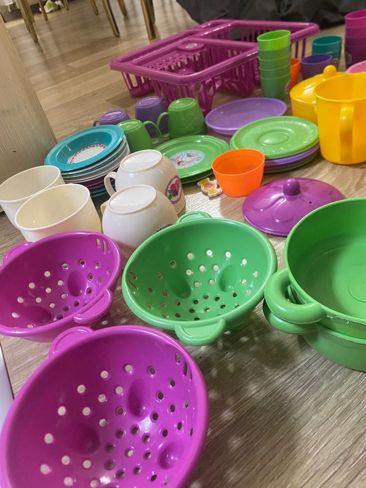 Renkli Plastik Oyuncak Mutfak Gereçleri Seti - Görsel 3