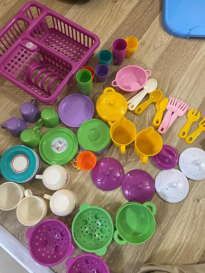 Renkli Plastik Oyuncak Mutfak Gereçleri Seti - Görsel 2