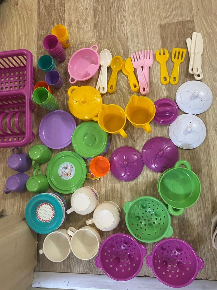 Renkli Plastik Oyuncak Mutfak Gereçleri Seti - Görsel 4