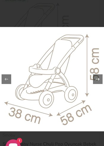 Gri Bebek Arabası 38x58 cm - Görsel 2