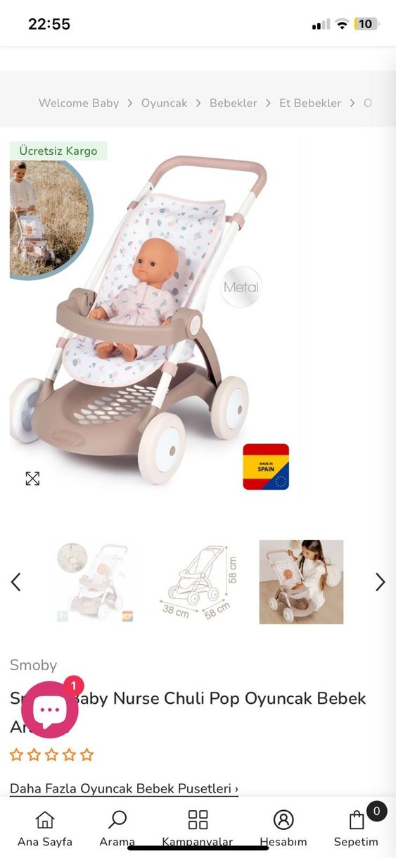 Gri Bebek Arabası 38x58 cm - Görsel 3