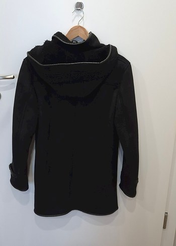 Sıfır AVVA marka Siyah Erkek Süet Kürklü ve Kapüşonlu Ceket Mont - Görsel 3