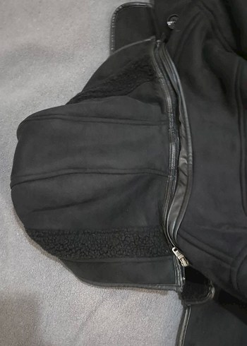 Sıfır AVVA marka Siyah Erkek Süet Kürklü ve Kapüşonlu Ceket Mont - Görsel 8