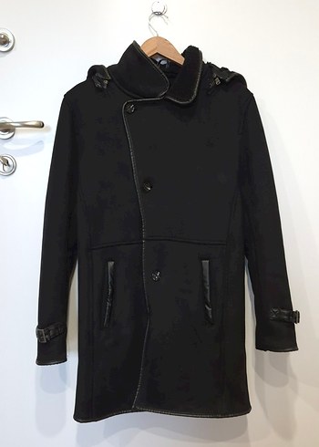 Sıfır AVVA marka Siyah Erkek Süet Kürklü ve Kapüşonlu Ceket Mont - Görsel 15