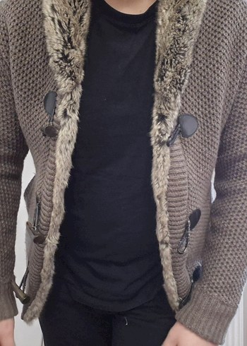 Sıfır Zara Erkek Kürklü Hırka Ceket - Görsel 3