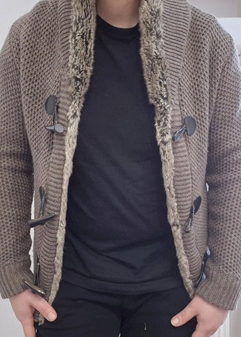 Sıfır Zara Erkek Kürklü Hırka Ceket - Görsel 4