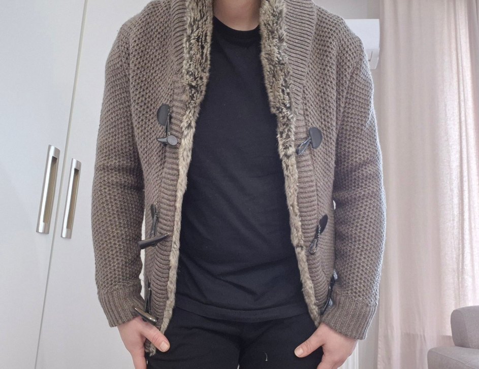 Sıfır Zara Erkek Kürklü Hırka Ceket - Görsel 4