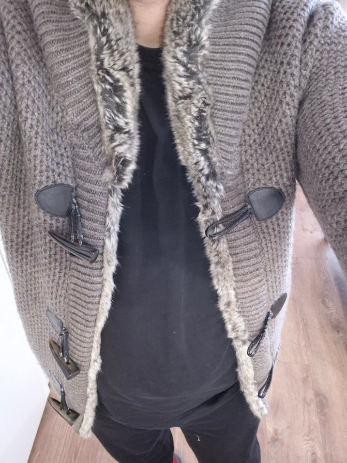 Sıfır Zara Erkek Kürklü Hırka Ceket - Görsel 5