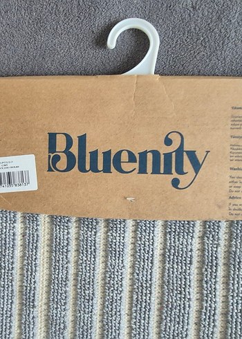 Sıfır ve Etiketli Bluenity %100 pamuk İkili Banyo Paspası - Görsel 2