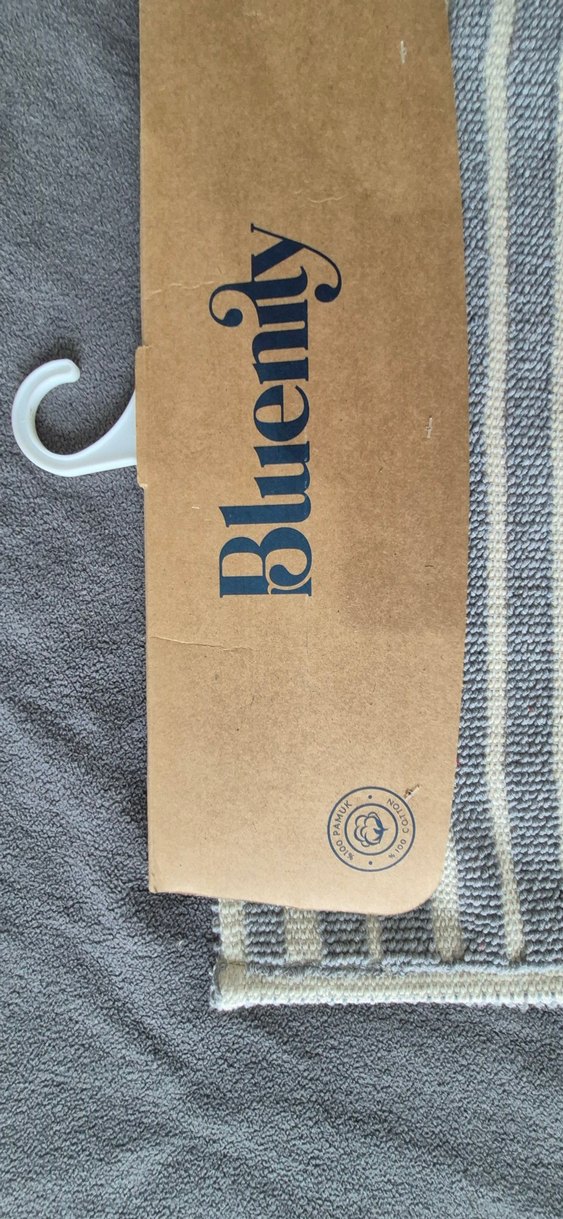 Sıfır ve Etiketli Bluenity %100 pamuk İkili Banyo Paspası - Görsel 4