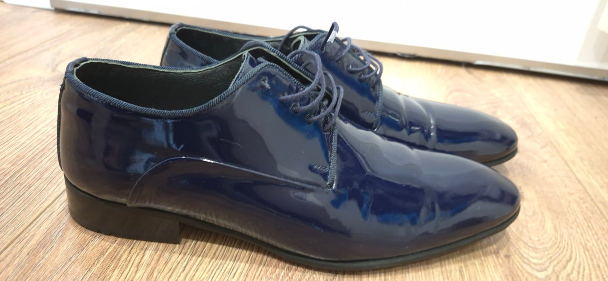 DS DAMAT Parlak Rugan Lacivert Erkek Klasik Smokin Ayakkabı - Görsel 3