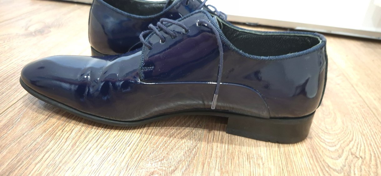 DS DAMAT Parlak Rugan Lacivert Erkek Klasik Smokin Ayakkabı - Görsel 4