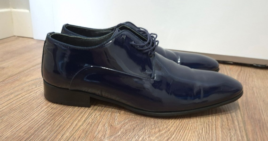 DS DAMAT Parlak Rugan Lacivert Erkek Klasik Smokin Ayakkabı - Görsel 2