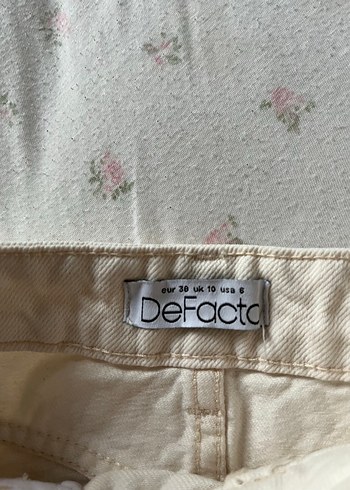 Defacto Bej Denim Mini Etek