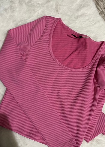 Pembe Uzun Kollu Kadın Bluz - Görsel 2