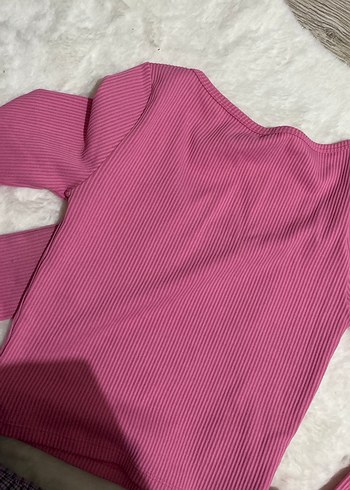 Pembe Uzun Kollu Kadın Bluz - Görsel 3