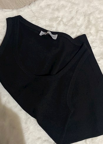 Siyah V Yaka Pamuklu Kadın Atlet - Görsel 2