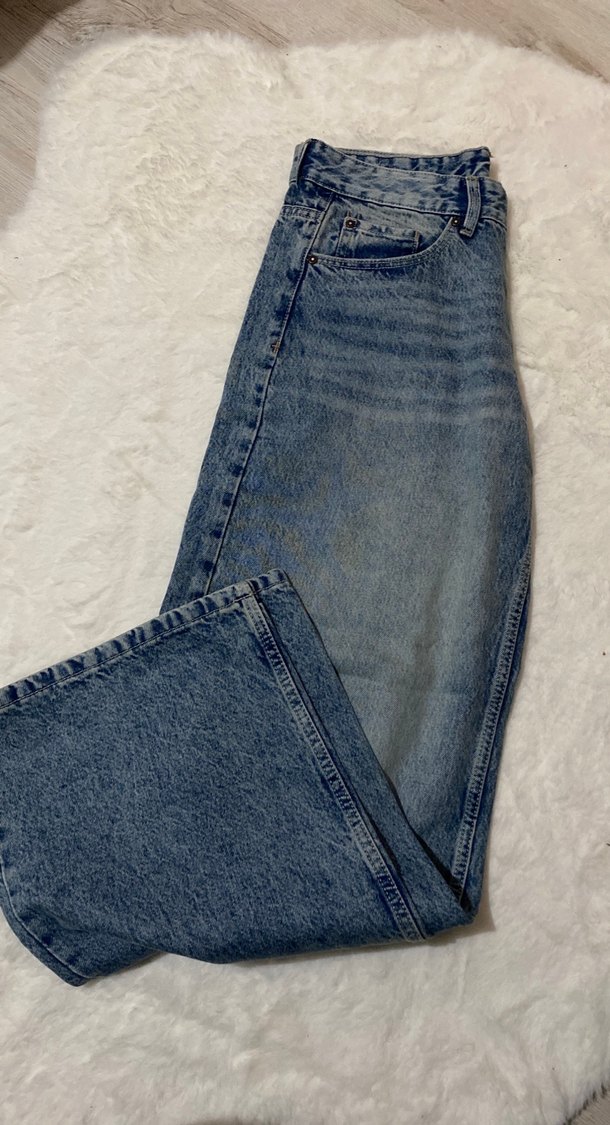 Gri Mavi Midi Boy Kadın Denim Jean - Görsel 3