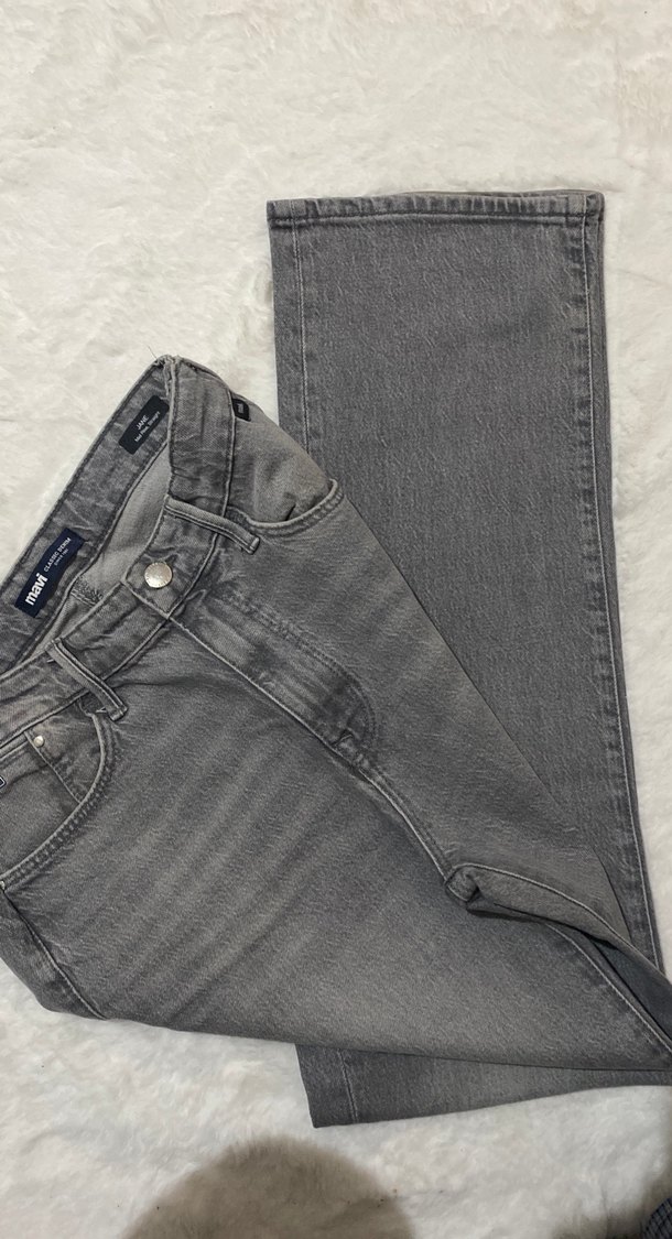 Gri Midi Kadın Kot Pantolon - Mavi - Görsel 3