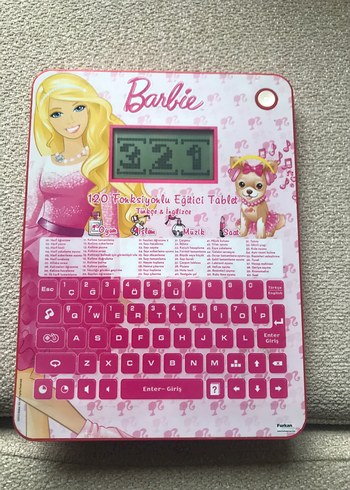 Beden Barbie Eğitici Tablet Oyuncak Pembe