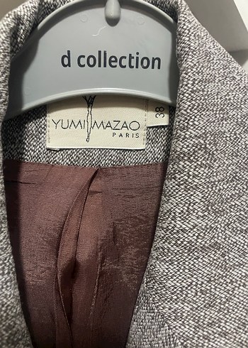 Düğmeli Gri Kadın Midi Blazer Ceket - Görsel 3