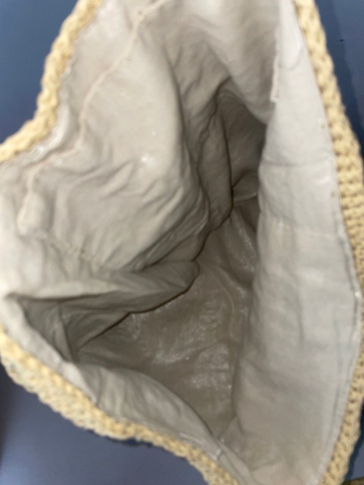 Bej Örgü Kadın Çanta Dantel Detaylı - Görsel 2