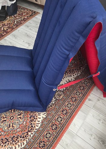 Çift Renkli Mavi ve Kırmızı Katlanabilir Minder