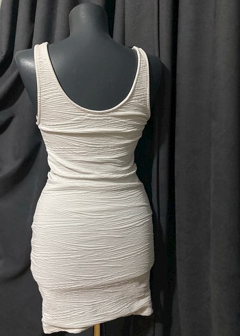 Beyaz Desenli Bohem Triko Elbise - Görsel 2