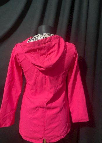 Düğmeli Pembe çocuk yağmurluk - Görsel 2