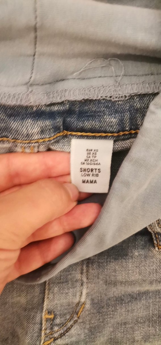 Gri Denim Hamile Mini Şort - Görsel 3