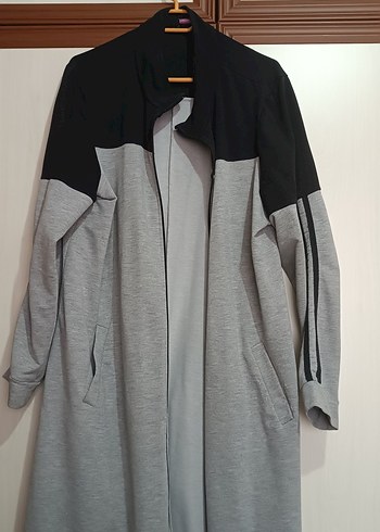 Gri Uzun Fermuarlı Kadın Spor üst - Görsel 2