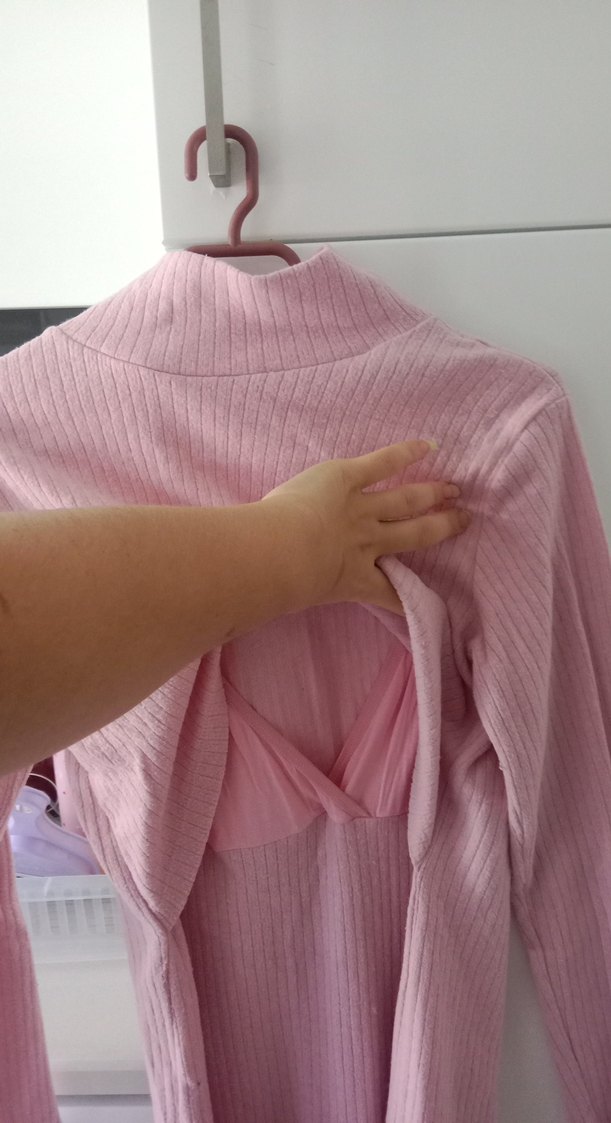 Pembe Uzun Emzirme Elbisesi - Görsel 2