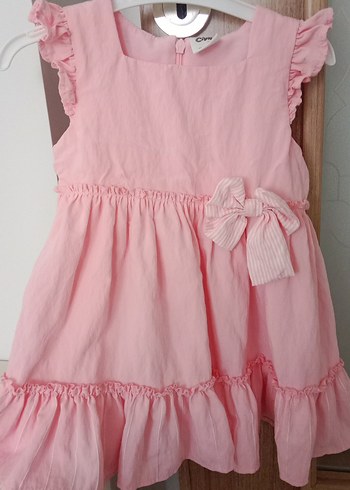 Pembe Kız Bebek Fırfırlı Elbise