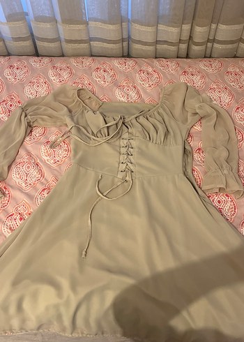 Bej Midi Elbise