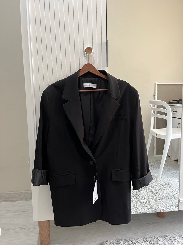 Siyah Kadın oversize Blazer - Görsel 2