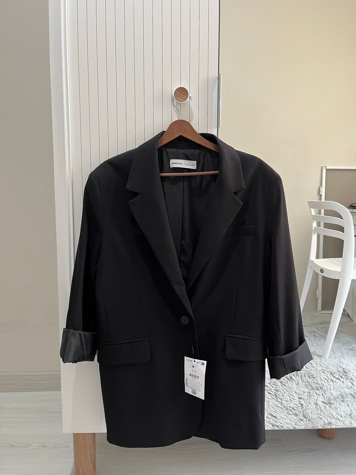 Siyah Kadın oversize Blazer - Görsel 3