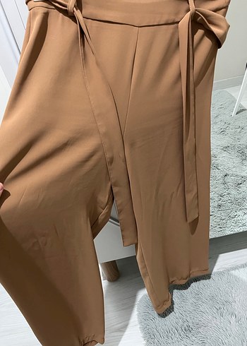 Kadın Kahverengi pantolon koton - Görsel 2