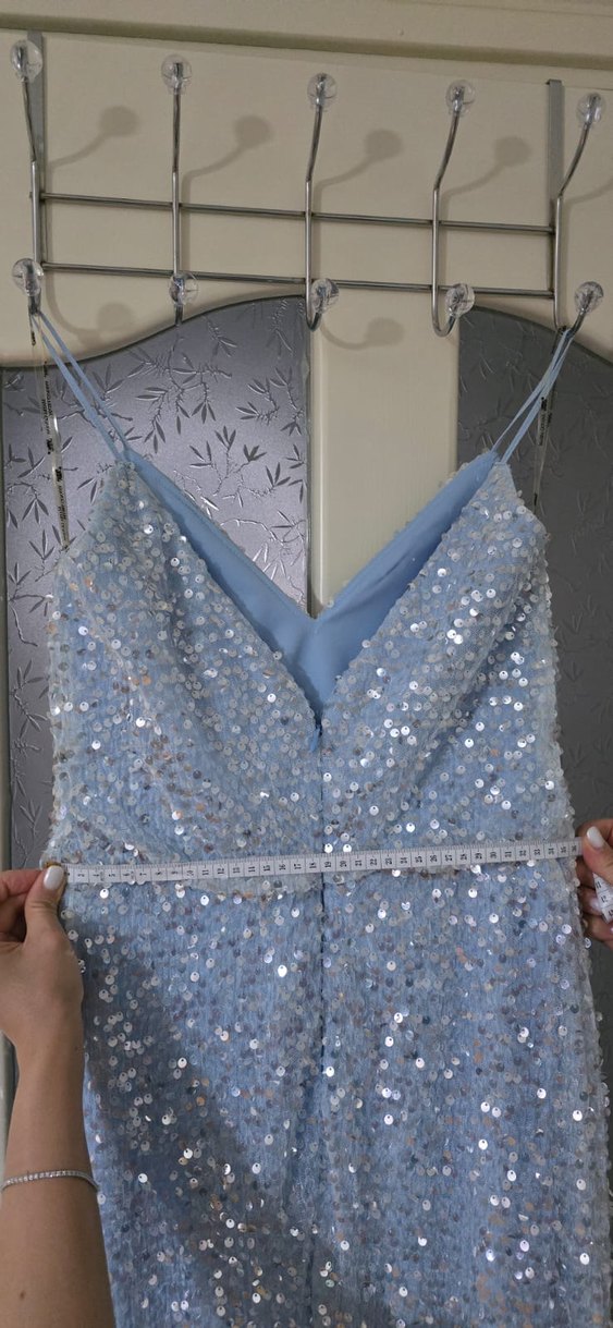 Maxra Govanna Boncuk İşlemeli Uzun V Yaka Kadın Abiye Elbise - Görsel 4