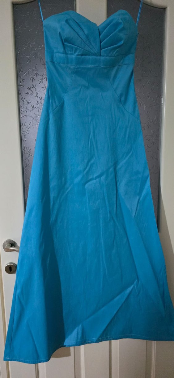 Uzun Mavi Drapeli Kadın Etek - Görsel 3